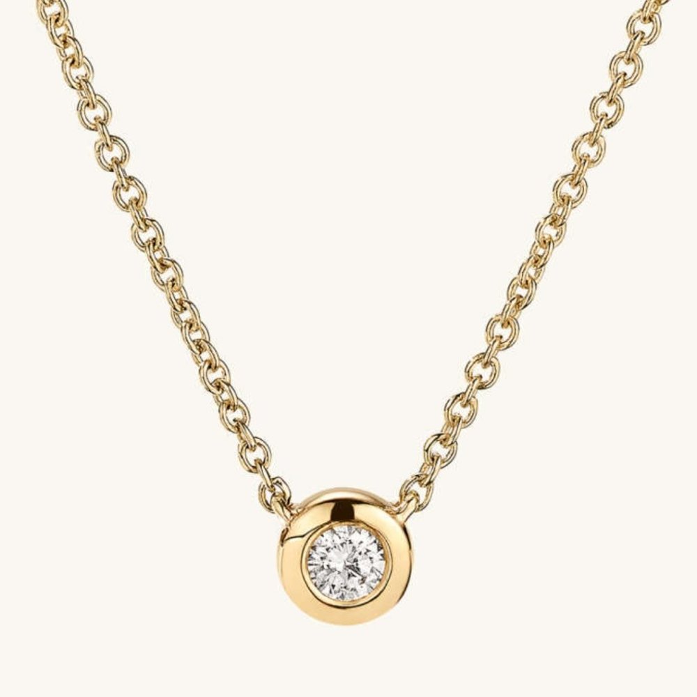 Mejuri 14k solid gold and diamond necklace